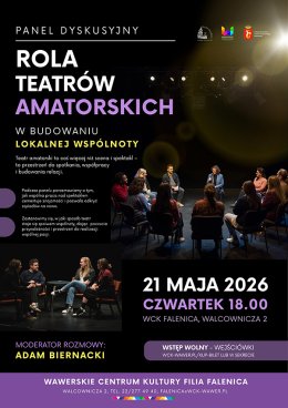 Panel dyskusyjny - rola teatrów amatorskich w budowaniu lokalnej wspólnoty - WCK Falenica