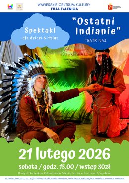 Spektakl dla dzieci "Ostatni Indianie" Teatr Naj w WCK Falenica