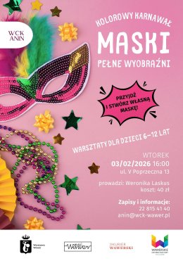 Maski pełne wyobraźni - warsztaty dla dzieci 6-12 lat